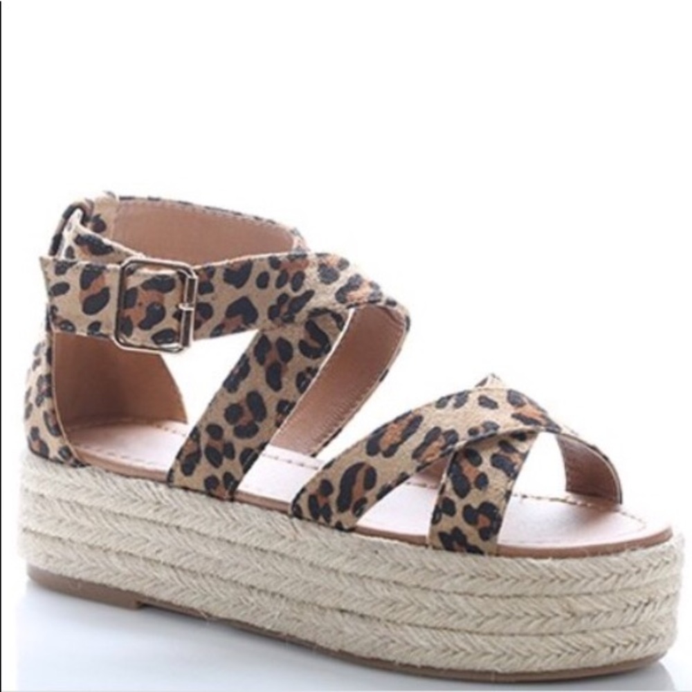 Leopard Espadrille Wedges